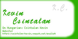 kevin csintalan business card